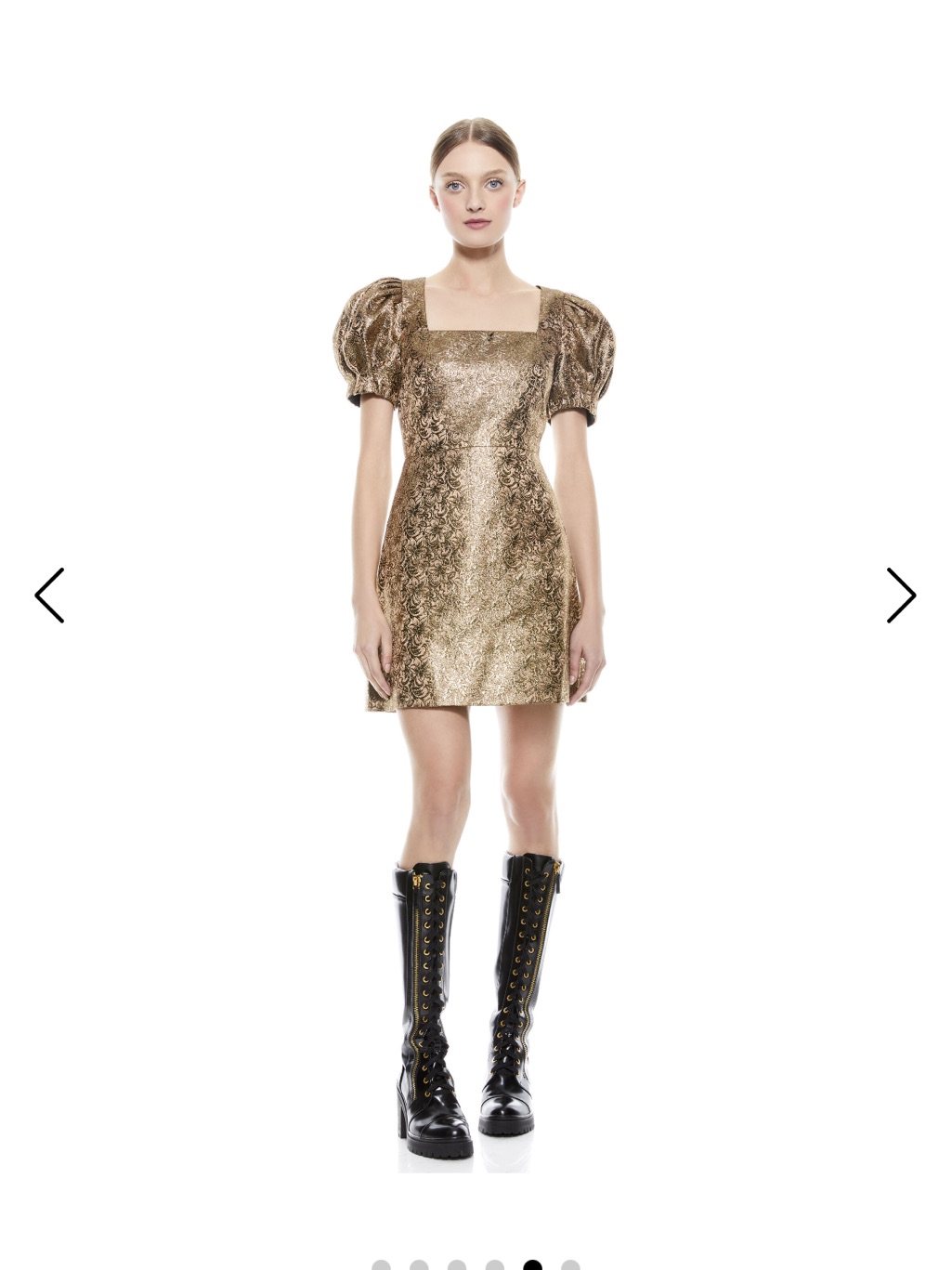 Alice + Olivia Kalen Puff Sleeve Mini Dress - Bronze